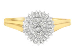 10K Yellow Gold Diamond Cluster Ring (1/4 Cttw, I-J Color, I2-I3 Clarity) - Size 6