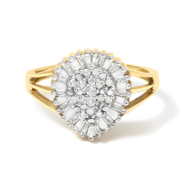 10K Yellow Gold Diamond Cocktail Ring (1/4 Cttw, I-J Color, I3 Clarity) - Size 6-1/2