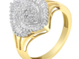 10K Yellow Gold Diamond Cocktail Ring (1/2 Cttw, J-K Color, I2-I3 Clarity) - Size 6