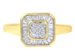 10K Yellow Gold Diamond Cocktail Ring (1/2 Cttw, I-J Color, SI2-I1 Clarity) - Size 6