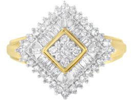 10K Yellow Gold Diamond Ballerina Ring (1 Cttw, I-J Color, I1-I2 Clarity) - Size 6
