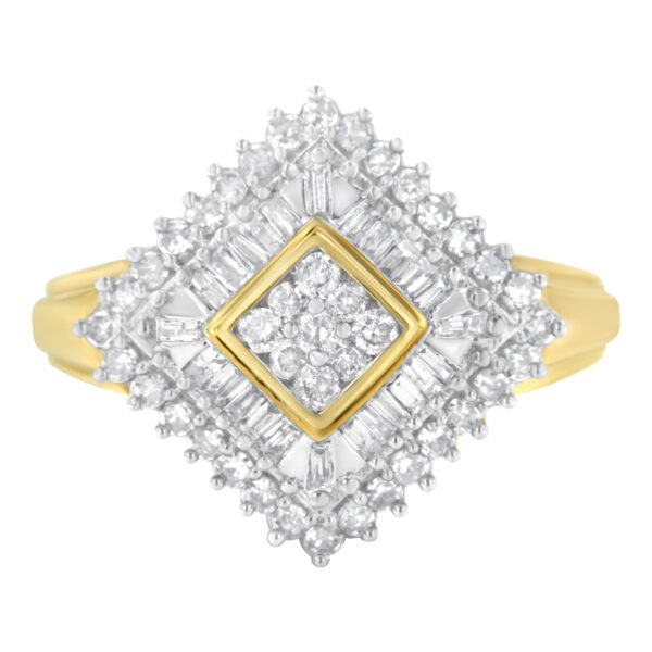 10K Yellow Gold Diamond Ballerina Ring (1 Cttw, I-J Color, I1-I2 Clarity) - Size 8