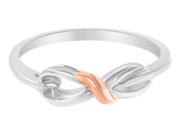 10K Rose Gold over .925 Sterling Silver Infinity Ring - Size 7