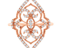 10K Rose Gold Diamond Cocktail Ring (1/2 Cttw, H-I Color, I1-I2 Clarity) - Size 7