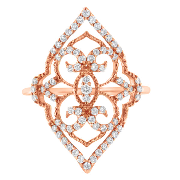 10K Rose Gold Diamond Cocktail Ring (1/2 Cttw, H-I Color, I1-I2 Clarity) - Size 7
