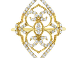10K Yellow Gold Diamond Cocktail Ring (1/2 cttw, I1-I2 Clarity, H-I Color)