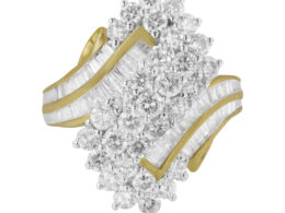 10kt Yellow Gold Diamond Cluster Ring (2 5/8 cttw, H-I Color, SI2-I1 Clarity)