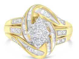 10KT Yellow Gold Diamond Cocktail Ring (1/2 cttw, H-I Color, SI2-I1 Clarity)-Size 7
