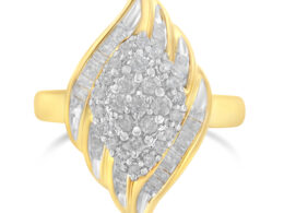 10K Yellow Gold Diamond Cocktail Ring (3/4 Cttw, I-J Color, I2-I3 Clarity) - Size 6