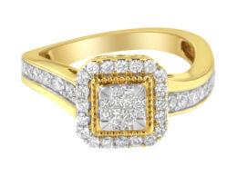 10KT Yellow Gold Diamond Cocktail Ring (5/8 cttw, H-I Color, SI2-I1 Clarity)