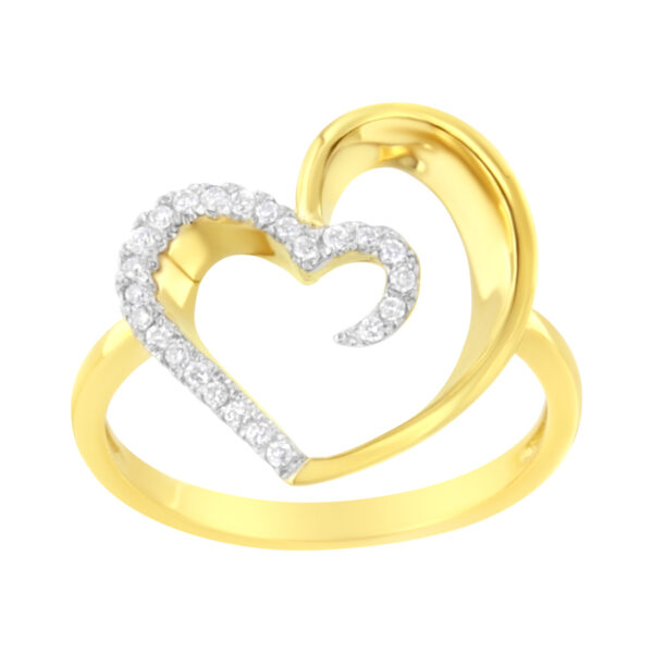 14KT Yellow Gold 1/10 ctw. Diamond Heart Shape Ring (K-L, I1-I2) - Size 7