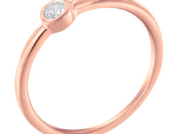 14K Rose Gold Plated .925 Sterling Silver Miracle Set Diamond Ring (1/20 Cttw, J-K Color, I1-I2 Clarity) - Size 6