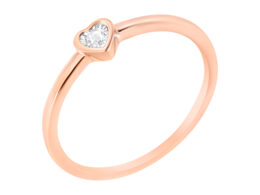14K Rose Gold Plated .925 Sterling Silver Miracle Set Diamond Accent Heart Shaped Promise Ring (J-K Color, I1-I2 Clarity) - Size 6
