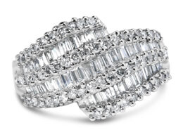 14K White Gold Diamond Cocktail Ring Band (1 3/4 Cttw, H-I Color, SI2-I1 Clarity) - Size 6-1/2