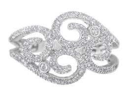 14K White Gold Round Cut Diamond Cluster Ring (1/2 cttw, SI1-SI2 Clarity, H-I Color)