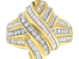 10K Yellow Gold Diamond Bypass Ring (1.0 cttw, H-I Color, I2-I3 Clarity)