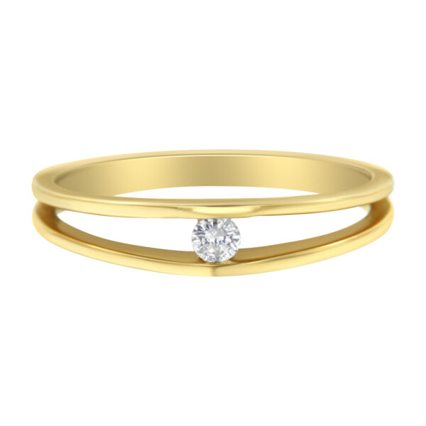 10K Yellow Gold Diamond Promise Ring (1/10 Cttw, H-I Color, I1-I2 Clarity) - Size 7