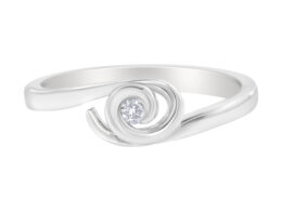 10K White Gold Diamond Promise Ring (1/20 Cttw, H-I Color, I1-I2 Clarity) - Size 6