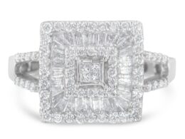14K White Gold Diamond Cocktail Ring (1 Cttw, H-I Color, SI2-I1 Clarity) - Size 6