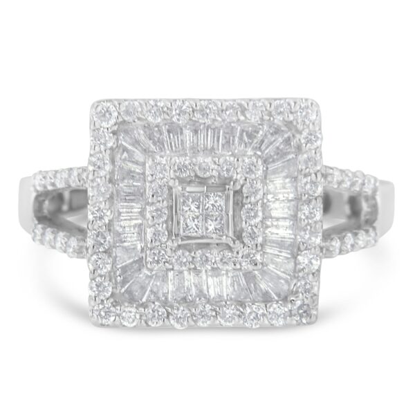 14K White Gold Diamond Cocktail Ring (1 Cttw, H-I Color, SI2-I1 Clarity) - Size 6
