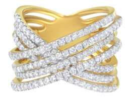10KT Yellow Gold Diamond Bypass Ring (1 5/8 cttw, H-I Color, SI2-I1 Clarity)