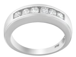 14K White Gold 3/4ct. TDW Diamond Channel Band Ring (H-I, I1-I2)