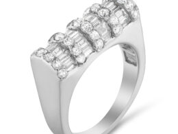 14K White Gold 1 7/8ct TDW Round and Baguette-cut Diamond Ring (G-H, SI2-I1)