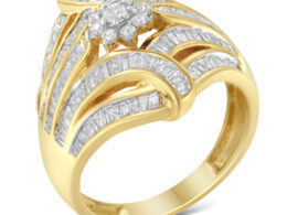 10K Yellow Gold Diamond Ring (1 Cttw, I-J Color, I2-I3 Clarity) - Size 6