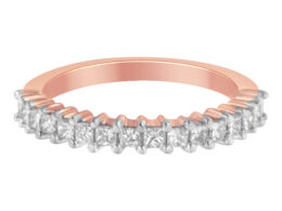 10K Rose Gold Flashed .925 Sterling Silver Diamond Band Ring (1/2 Cttw, J-K Color, I1-I2 Clarity) - Size 6