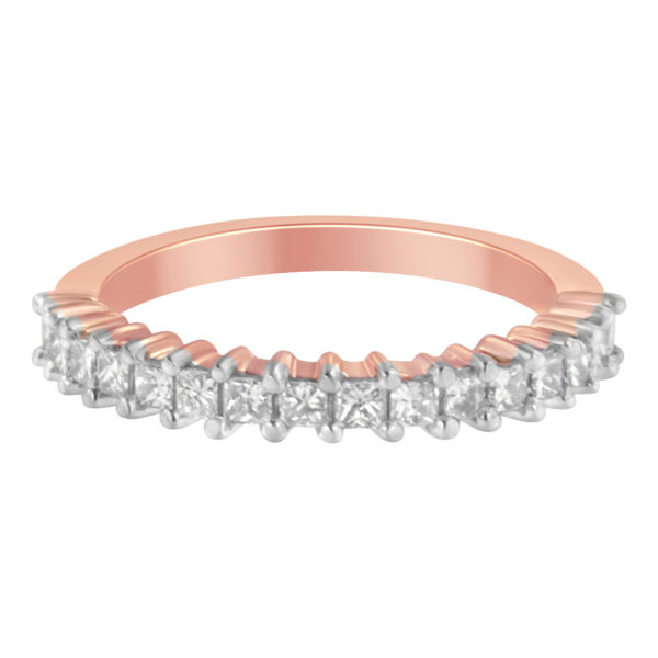 10K Rose Gold Flashed .925 Sterling Silver Diamond Band Ring (1/2 Cttw, J-K Color, I1-I2 Clarity) - Size 7-1/2
