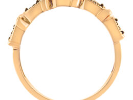 10K Rose Gold Flashed .925 Sterling Silver Miracle-Set Diamond 5-Stone Band Ring (1/4 Cttw, J-K Color, I1-I2 Clarity) - Size 6