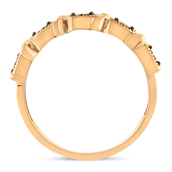 10K Rose Gold Flashed .925 Sterling Silver Miracle-Set Diamond 5-Stone Band Ring (1/4 Cttw, J-K Color, I1-I2 Clarity) - Size 6