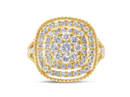 10K Yellow Gold Plated .925 Sterling Silver 1 1/4 Cttw Diamond Cocktail Ring (H-I Color, I1-I2 Clarity) - Size 6