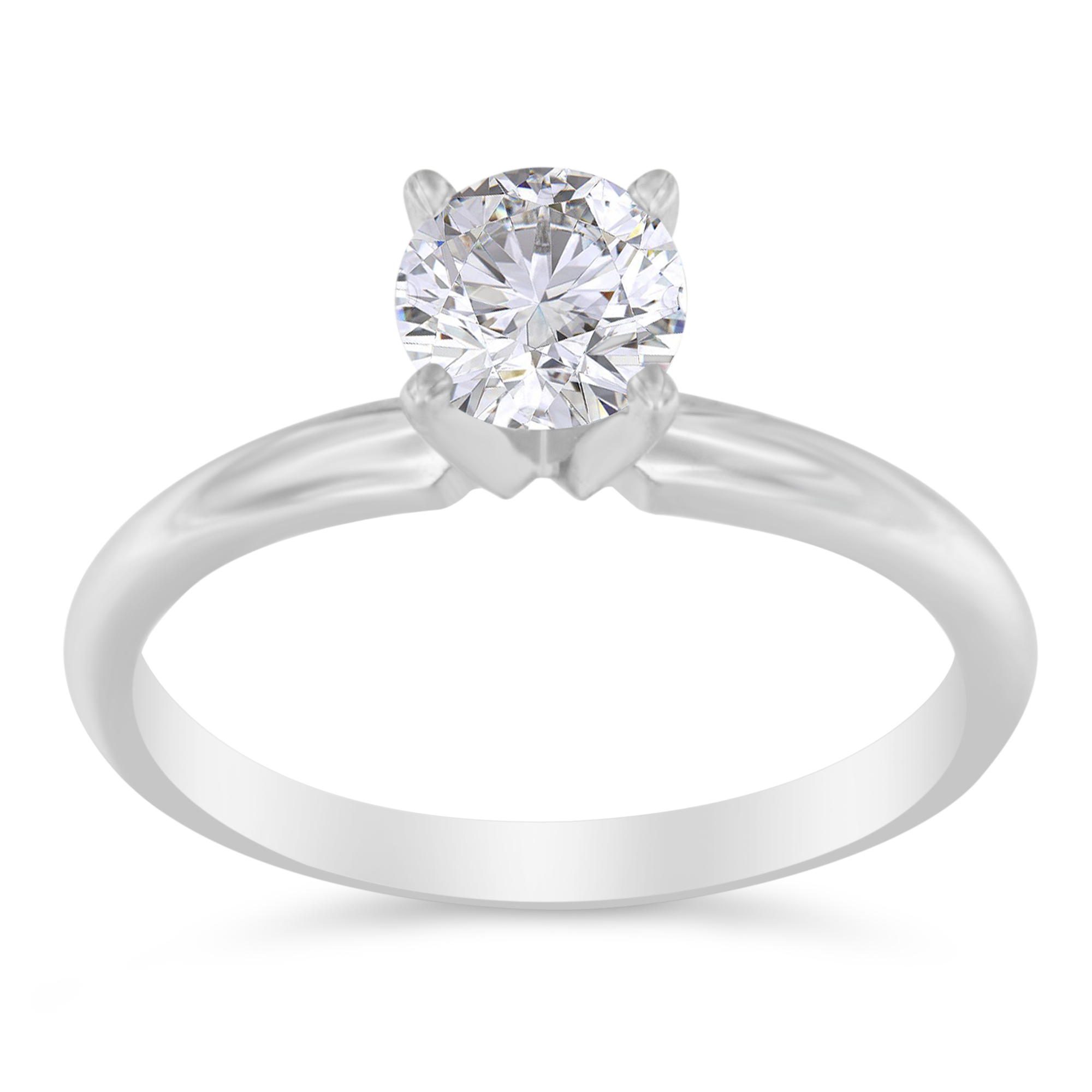 14K White Gold 4/5 Cttw GIA Certified 4 Prong Set Round Brilliant Cut Diamond Solitaire Engagement Ring (I-J Color, VVS1-VVS2 Clarity) - Size 6