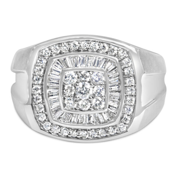 14K White Gold Men's Diamond Band Ring (1 cttw, H-I Color, SI1-SI2 Clarity)