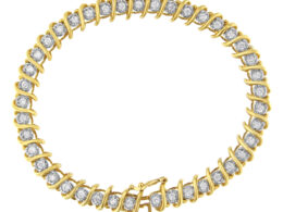 10KT Yellow Gold Diamond S-Link Tennis Bracelet (1 cttw, I-J Color, I1-I2 Clarity)
