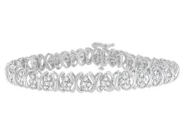 14K White Gold Round Cut Diamond Cluster Bracelet (2.00 cttw, J-K Color, I2-I3 Clarity)