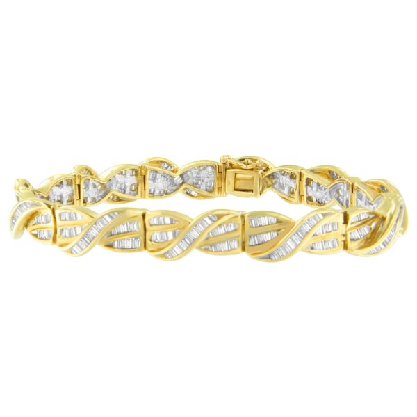 14K Yellow Gold Baguette Cut Diamond Bracelet (3.00 cttw, H-I Color, I1-I2 Clarity)