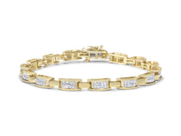14K Yellow Gold Princess-Cut Diamond Links of Love Bracelet (2.00 cttw, H-I Color, SI2-I1 Clarity)