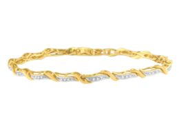 10K Yellow Gold 0.25 CTTW Round Cut Diamond Bracelet (0.25 cttw, H-I Color, SI1-SI2 Clarity)