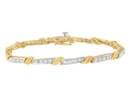 10K Yellow Gold Diamond Link Bracelet (1/2 cttw, I-J Color, I2-I3 Clarity)