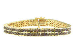 10K Yellow Gold Round-Cut Diamond Layers of Love Bracelet (5.00 cttw, K-L Color, I1-I2 Clarity)