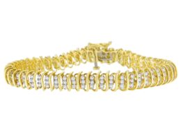 10K Yellow Gold Round Cut Diamond Wrap Bracelet (2.00 cttw, I-J Color, I2-I3 Clarity)