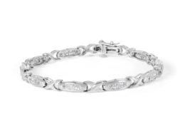 14K White Gold 1.0 Cttw Invisible-Set Princess Diamond Tennis Bracelet (H-I Color, SI1-SI2 Clarity) - 7"