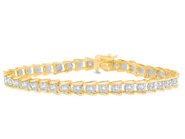 10K Yellow Gold Round-Cut Diamond Link Bracelet (2.00 cttw, I-J Color, I3 Clarity)