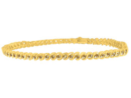 10K Yellow Gold Round Cut Diamond 'S' Bracelet (1.00 cttw, I-J Color, I3 Clarity)