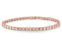 10K Rose Gold over .925 Sterling Silver 1.0 Cttw Diamond Miracle Tennis Bracelet (I-J Color, I3 Clarity) - 7"