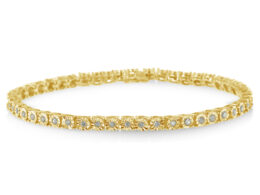 10K Yellow Gold over .925 Sterling Silver 1.0 Cttw Diamond Miracle Tennis Bracelet (I-J Color, I3 Clarity) - 7"