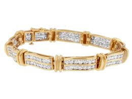 14K Yellow Gold Round-Cut Diamond Bracelet (5.35 cttw, H-I Color, I1-I2 Clarity)