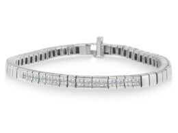 14K White Gold Princess Cut Diamond Bracelet (1.00 cttw, H-I Color, SI1-SI2 Clarity)